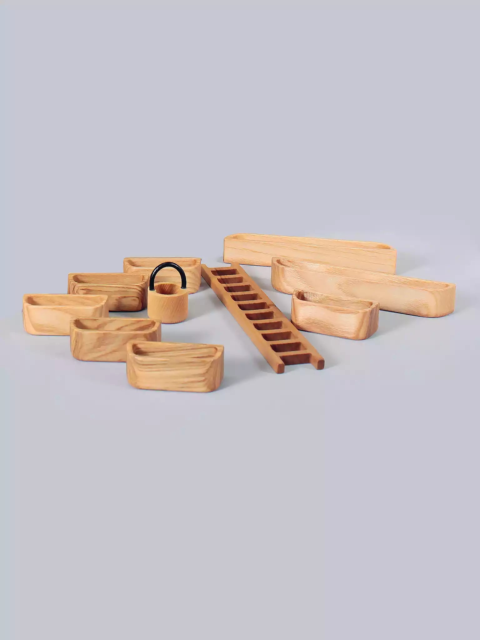 Handcrafted Wooden Farm Accessories Set
