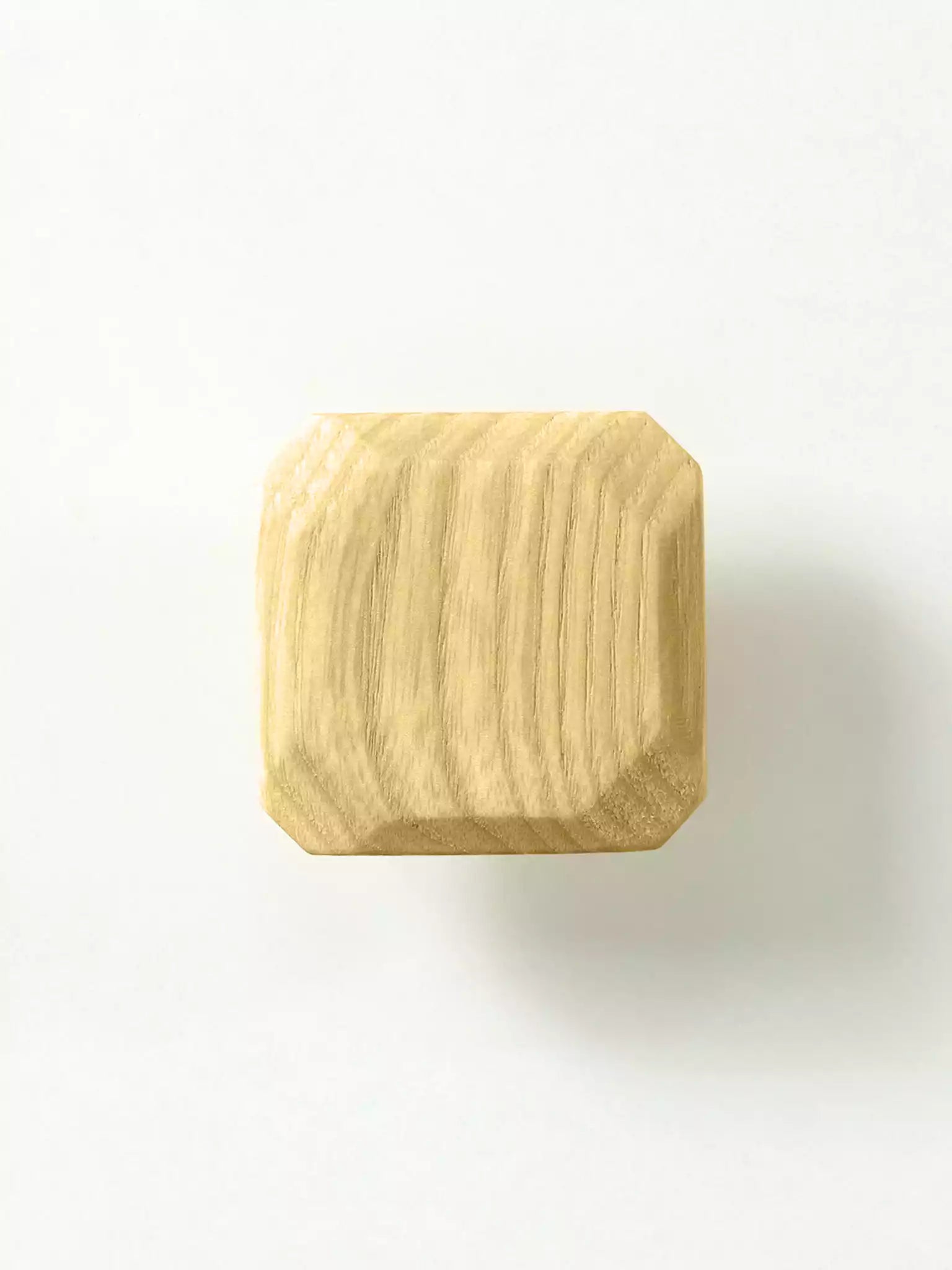 Natural wood cabinet pull with clean square shape