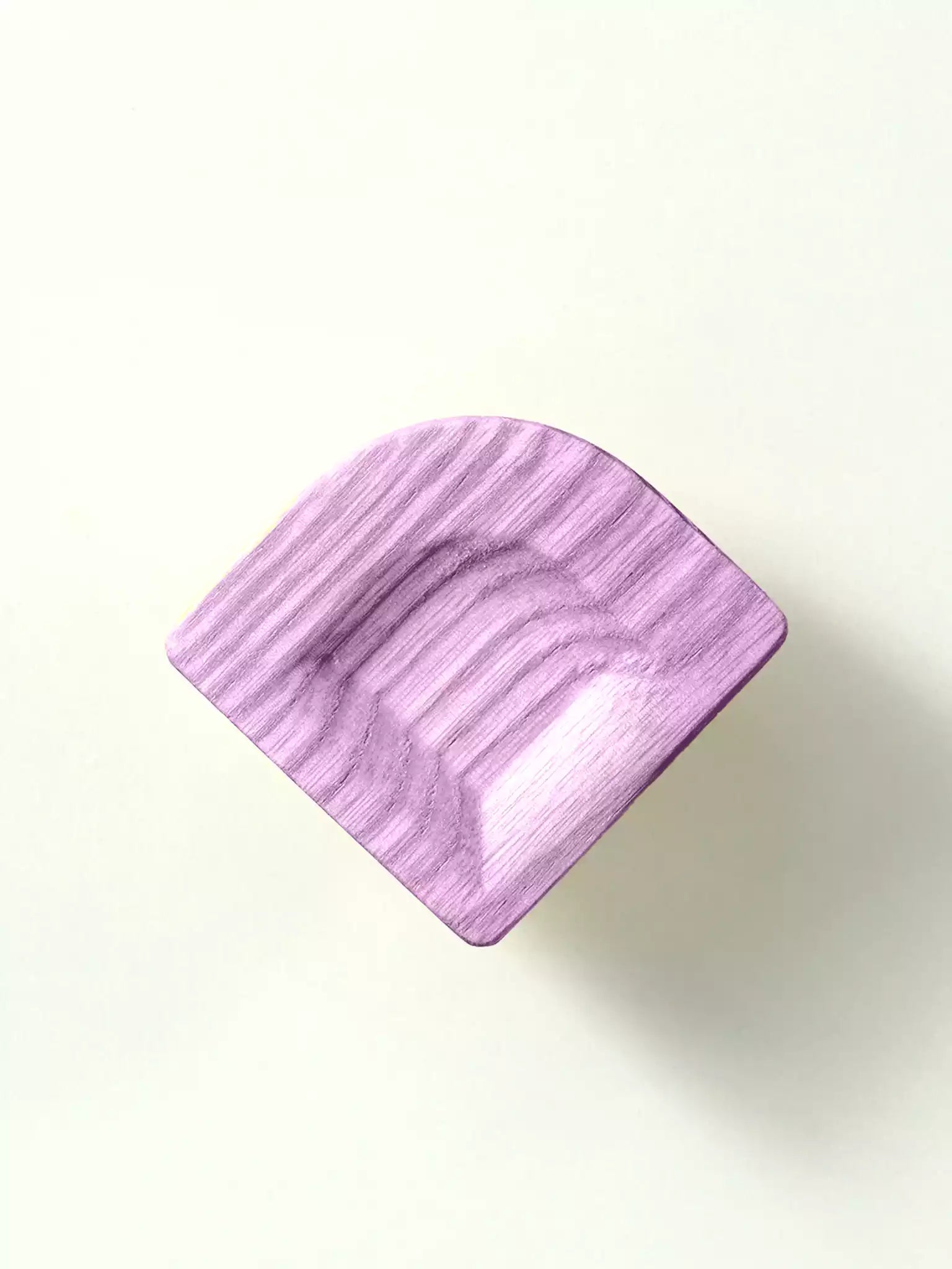 Purple wooden handle on a white background