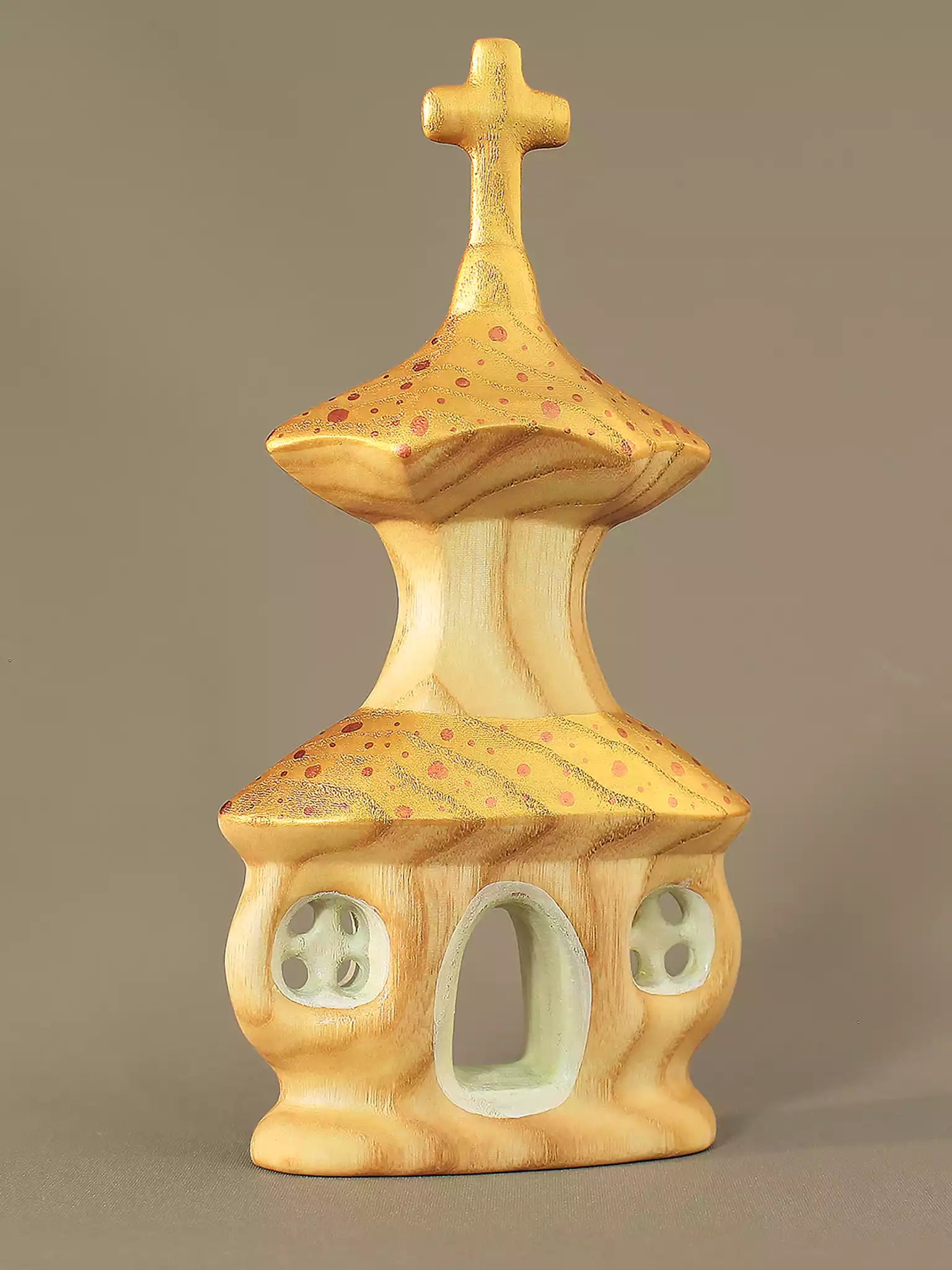 Wooden Mushroom Church Tower dollhouse