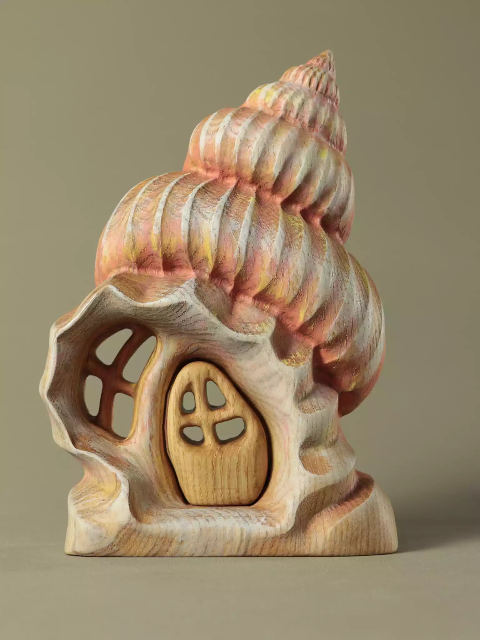 Hand painted wooden seashell house fantasy play set