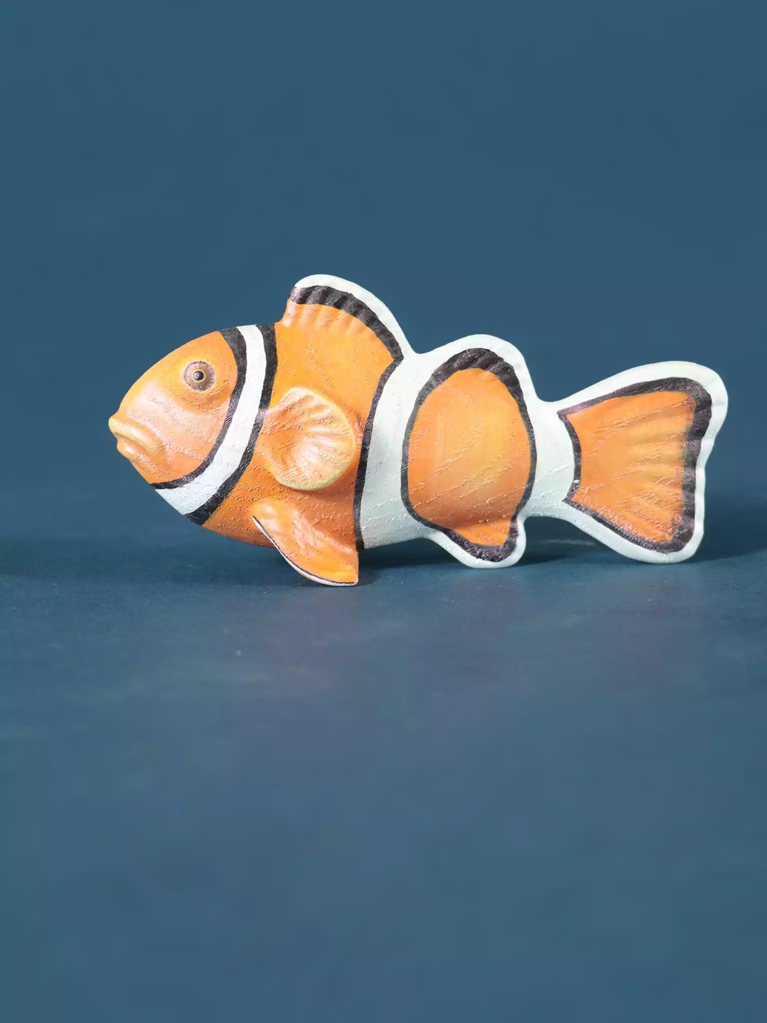 Handmade Wooden Fish - Clownfish Figurine - Noelino Toys