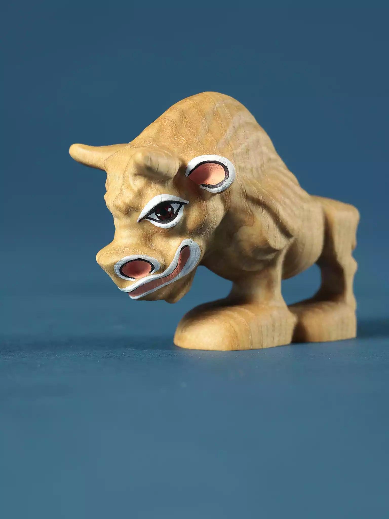 Wooden Bison Toy - Cartoon Character for Toddlers - Noelino Toys