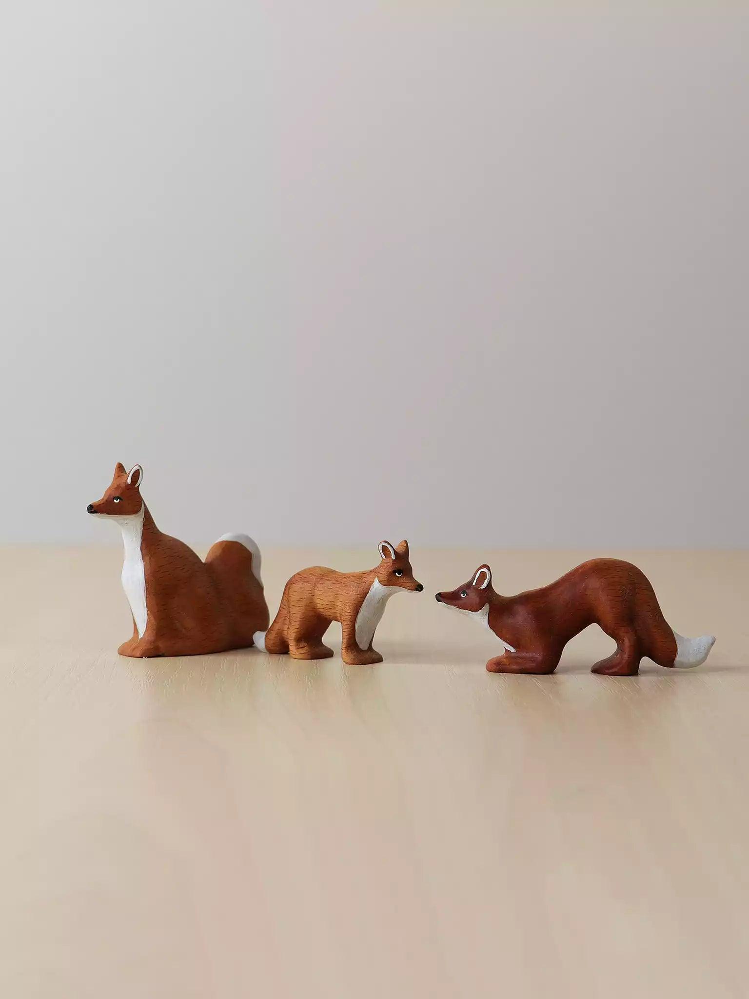 Wooden FOX Toy - Family of Three– Noelino Toys