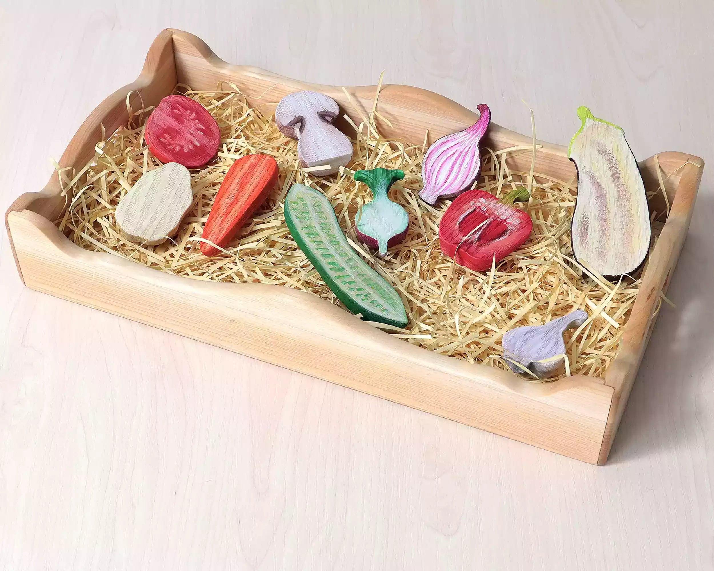 Wooden Half-Sliced Vegetable Play Set - Noelino Toys