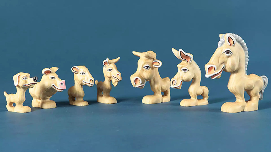 Farm Animals Cartoon Characters Collection Wooden Toys