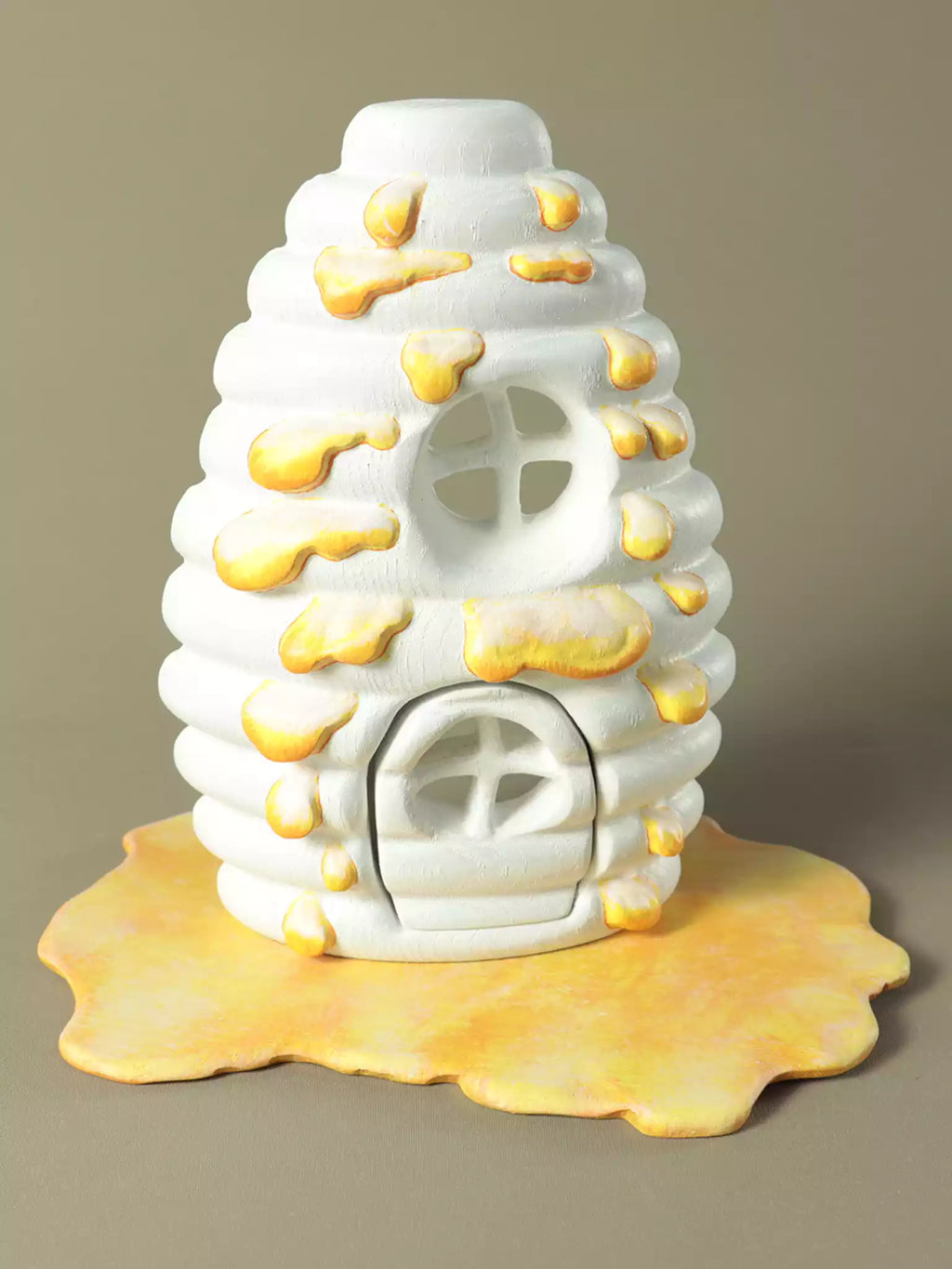 Montessori wooden beehive house with round door and window