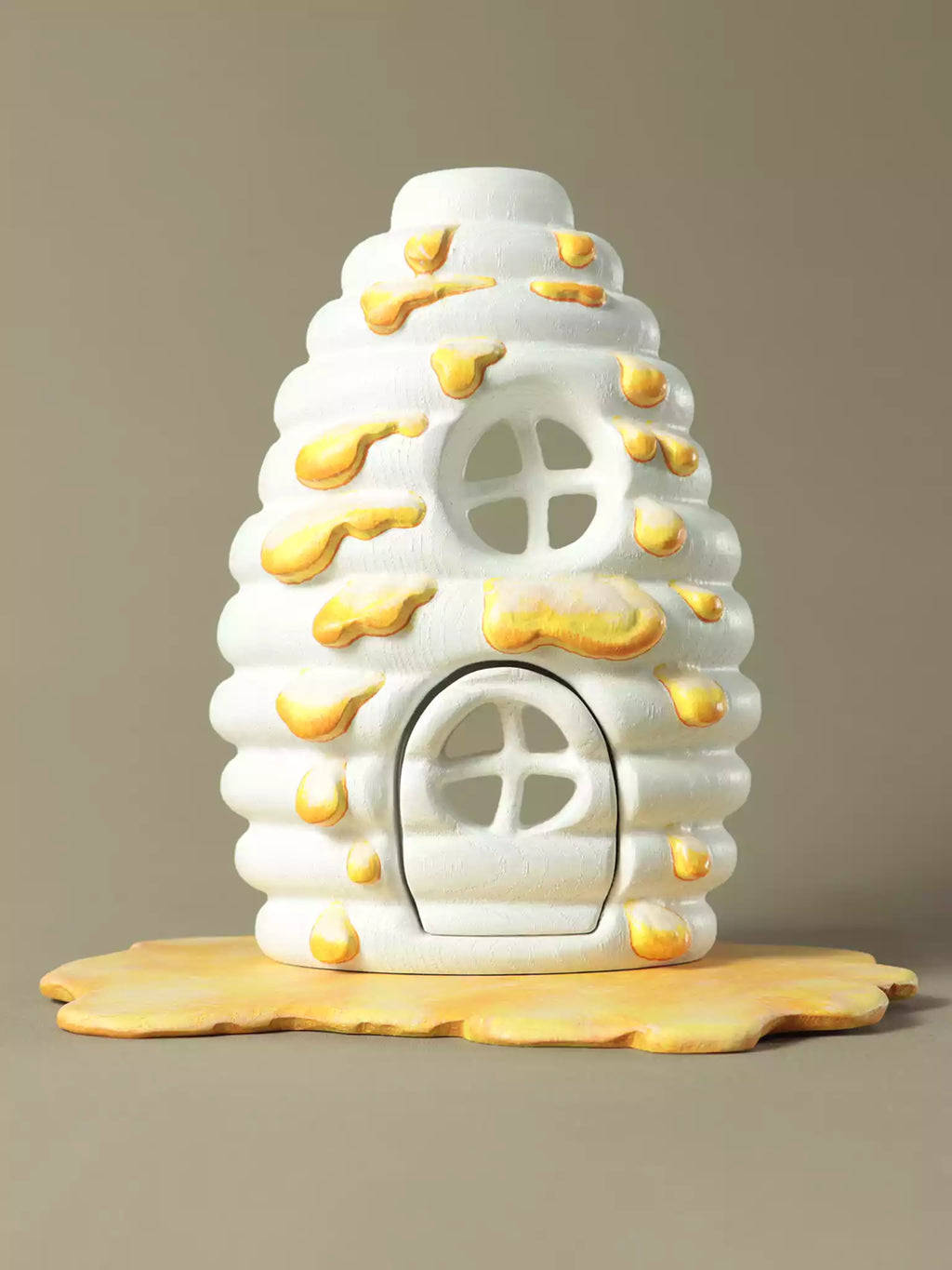 Handcrafted woodland beehive house with smooth finish