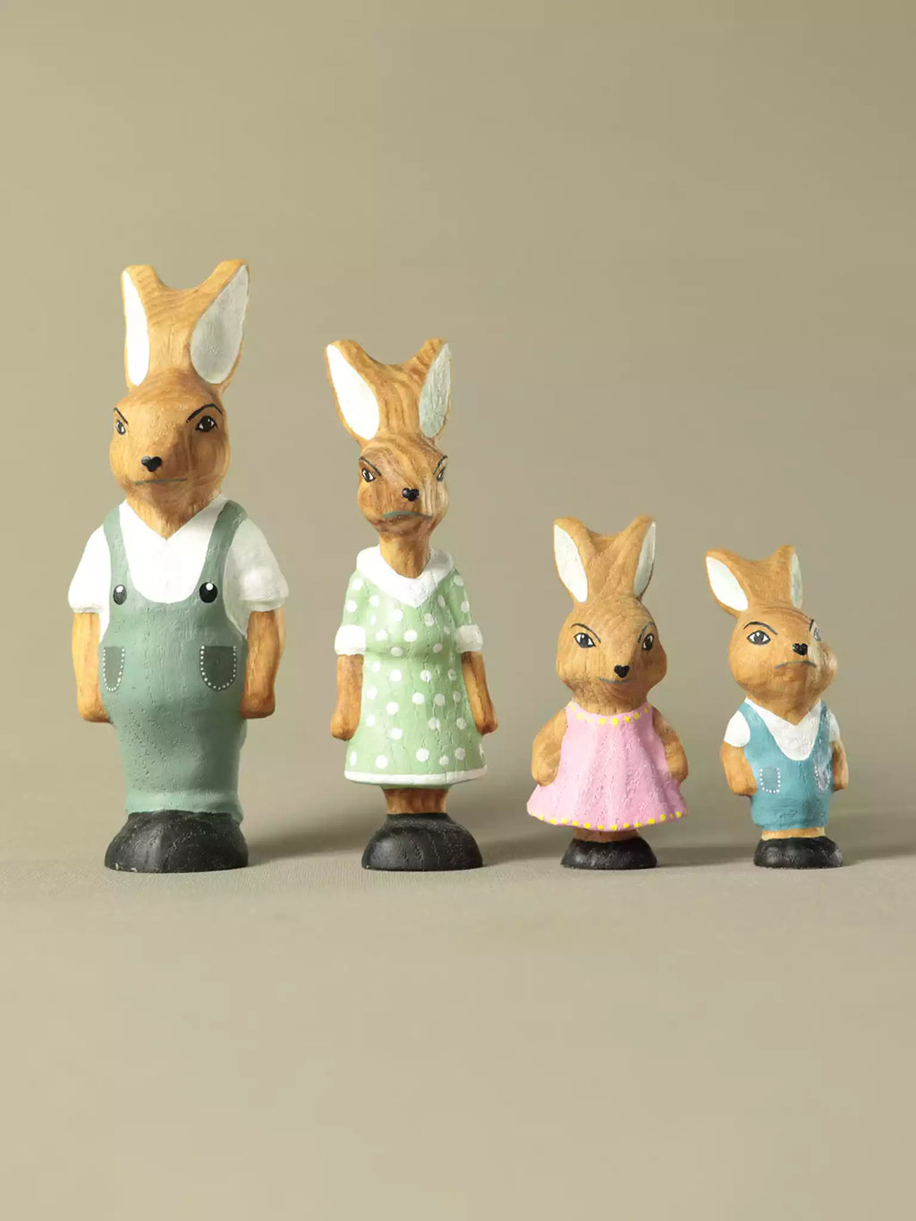 Waldorf inspired wooden rabbit family set