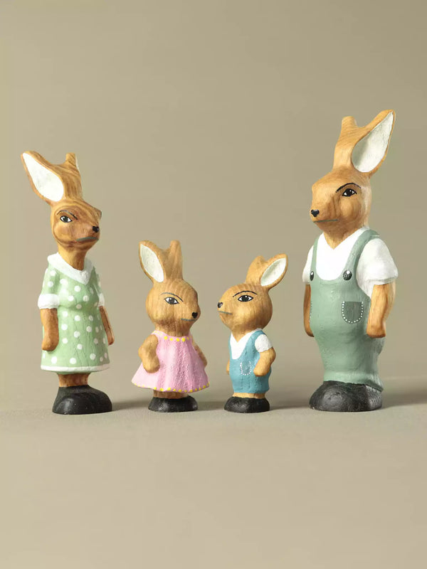 Wooden Bunny family toy set