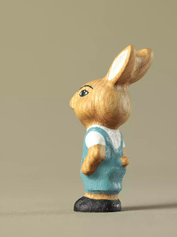 Hand painted wooden bunny figurine EN71 compliant