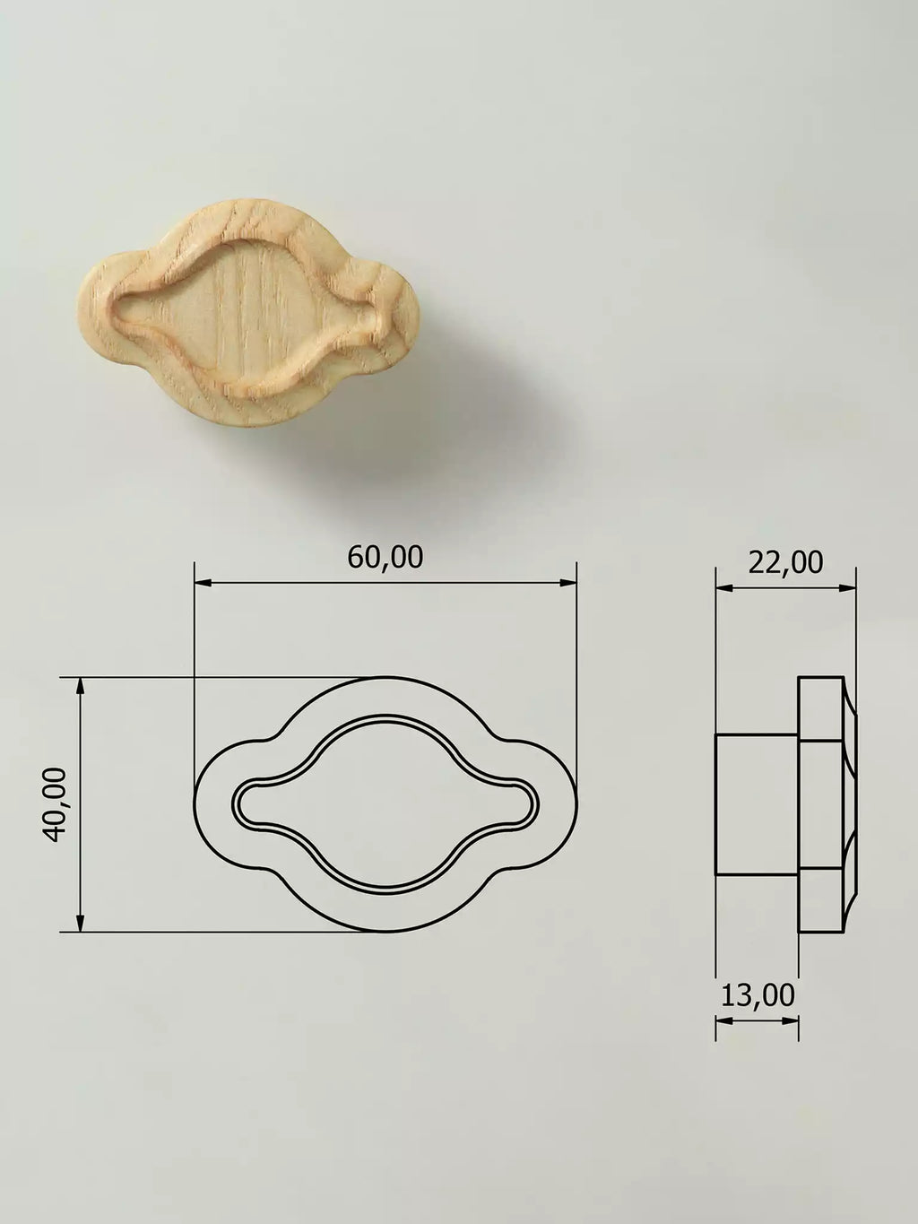 Ash Wood Furniture Handles for Dresser