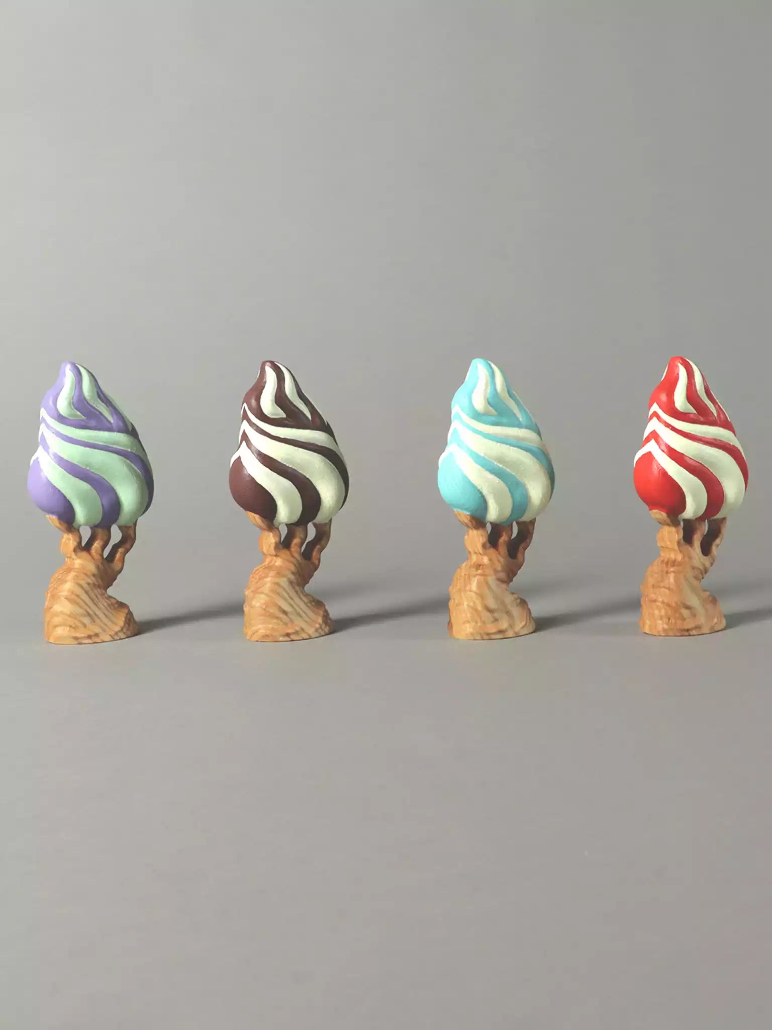 Hand-painted Wooden Ice Cream Tree landscape element

