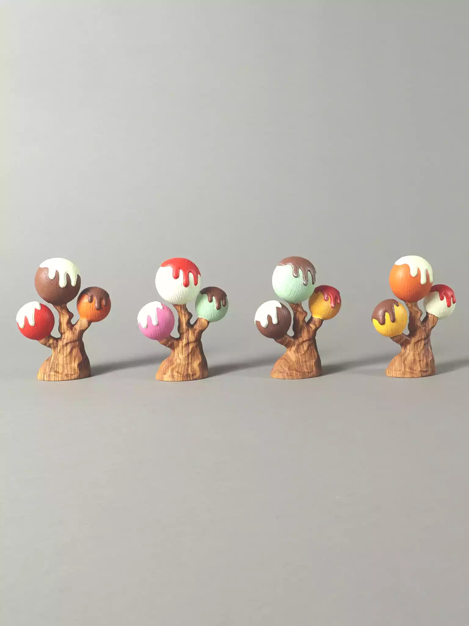 Hand-Painted Wooden Ice Cream Cluster Tree

