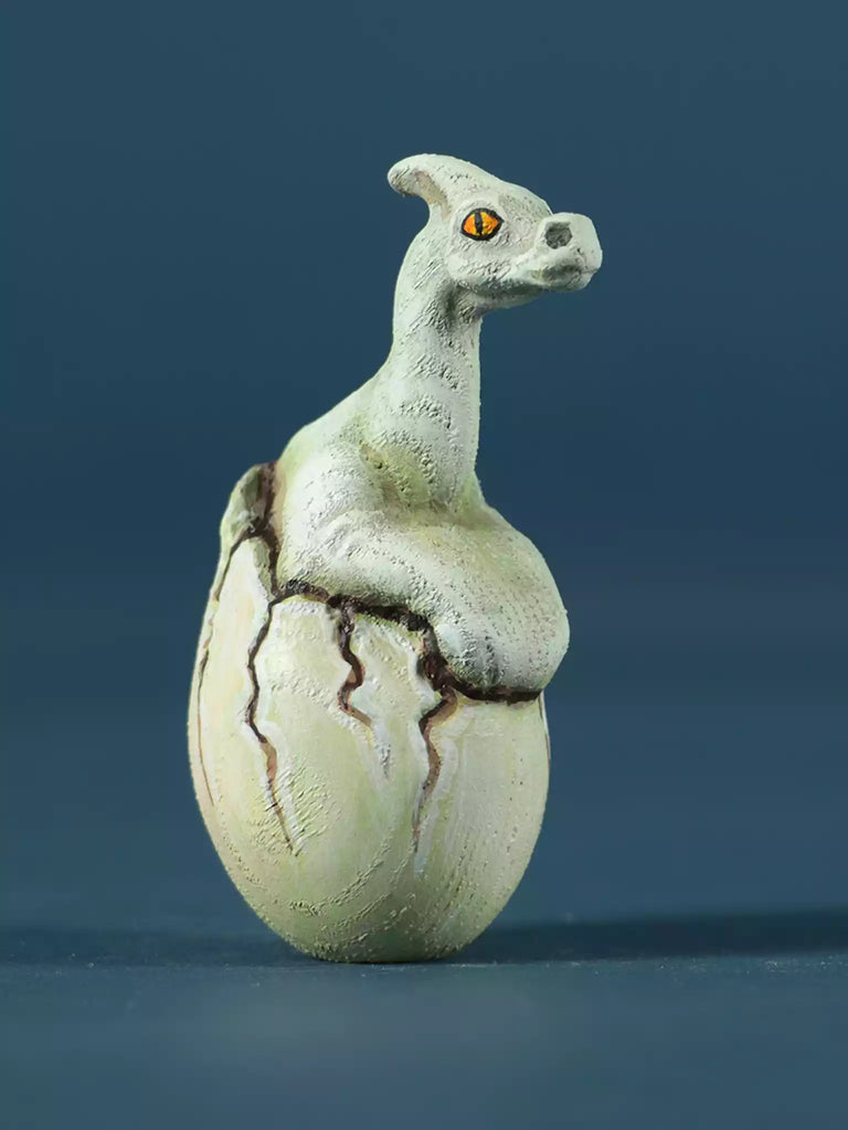 Wood Hatching Dinosaur Egg - Parasaurolophus