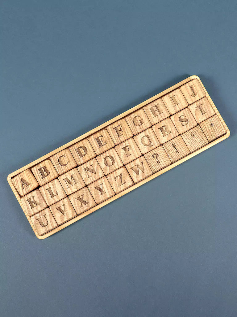 Wooden Alphabet Blocks with Tray