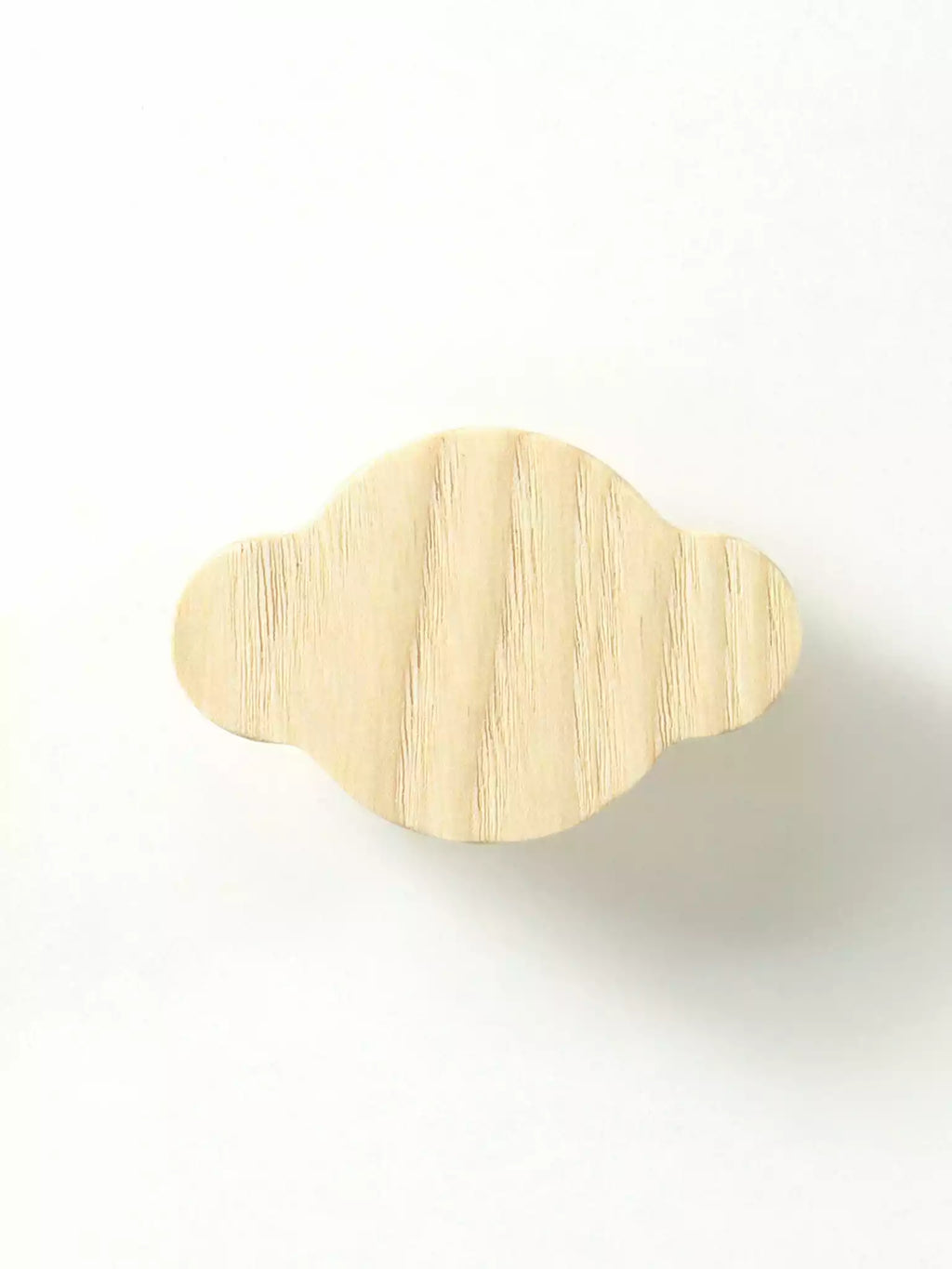 Solid wood furniture handle with smooth curved edges

