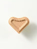 Natural wood heart knob with smooth carved edges