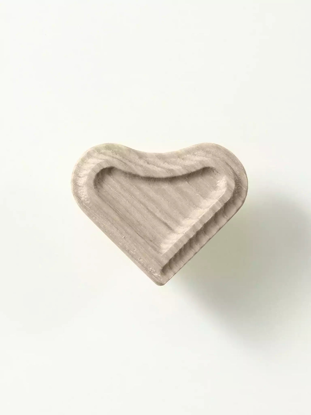 Wooden heart dresser knob with soft rounded contours