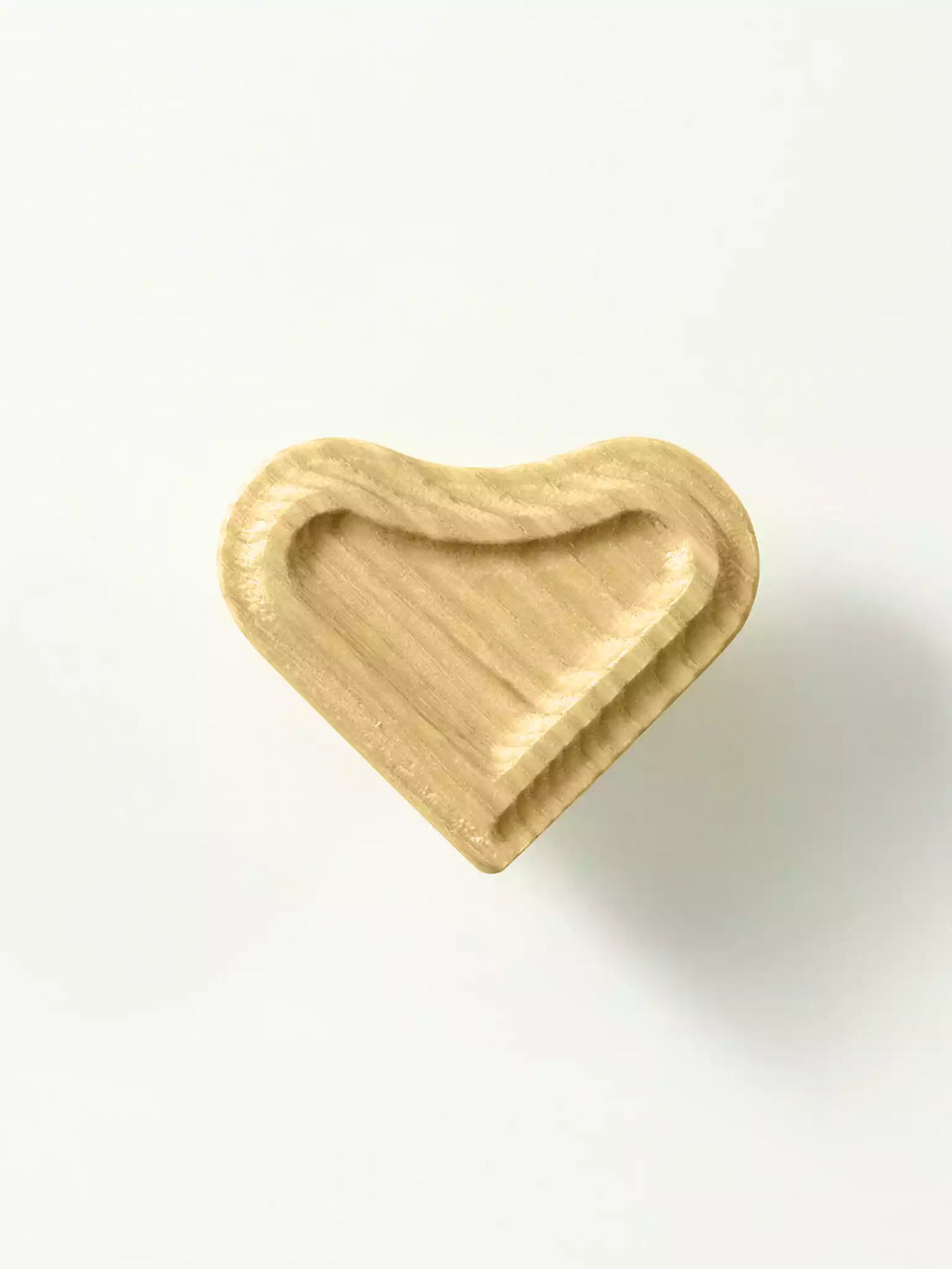 Wooden heart knob for dresser in light natural finish