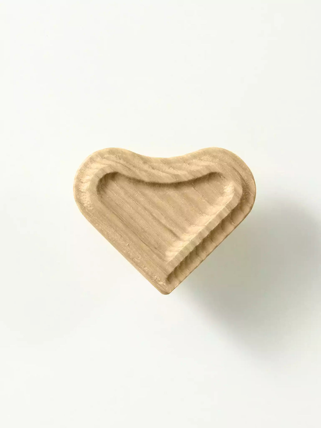 Wooden heart furniture knob in light neutral tone