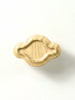 Ash Wood Furniture Handles for Dresser with a leaf-shaped design on a white background