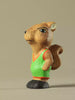 Baby squirrel wooden toy figure standing with curled tail