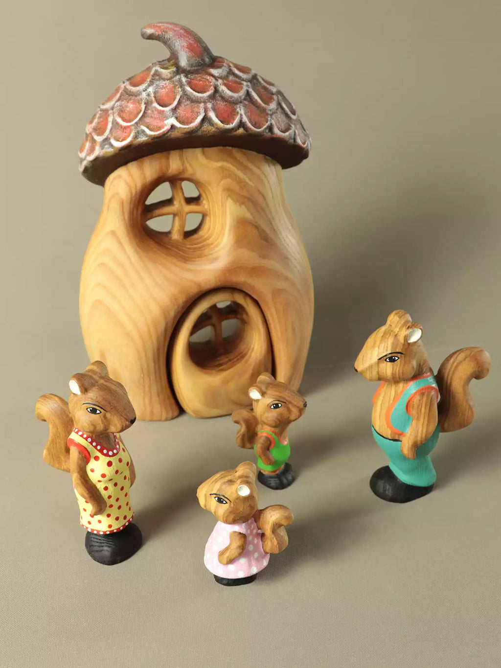 Waldorf inspired wooden woodland house toy