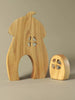 Montessori wooden fairy house with acorn roof