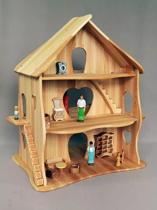 Handcrafted Wooden Dollhouse - Sunflower - Noelino Toys