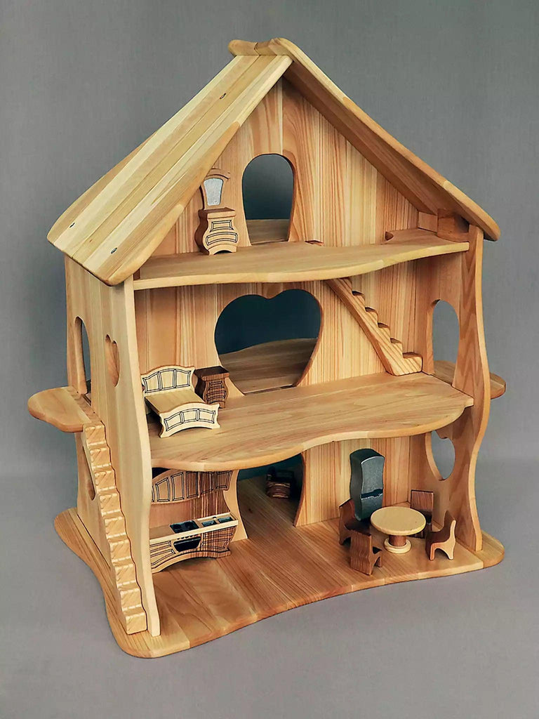 Handcrafted Wooden Dollhouse - Sunflower - Noelino Toys