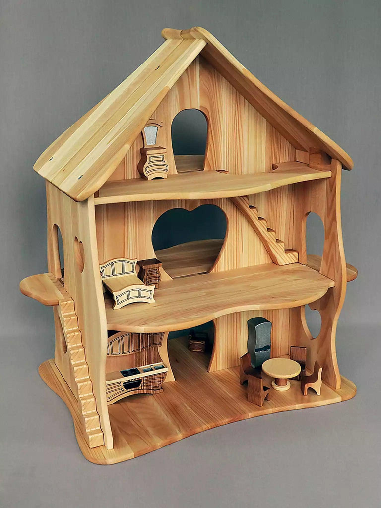 Handmade wooden discount dollhouse