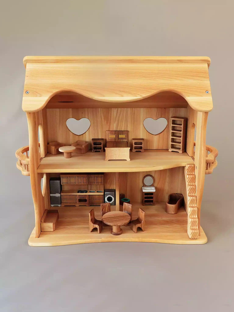 Handmade Wood Dollhouse - Rose - Noelino Toys