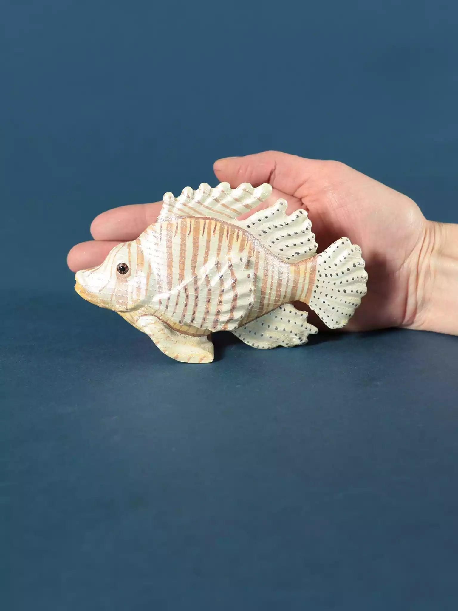 Handmade Wooden Fish - Lionfish Figurine - Noelino Toys