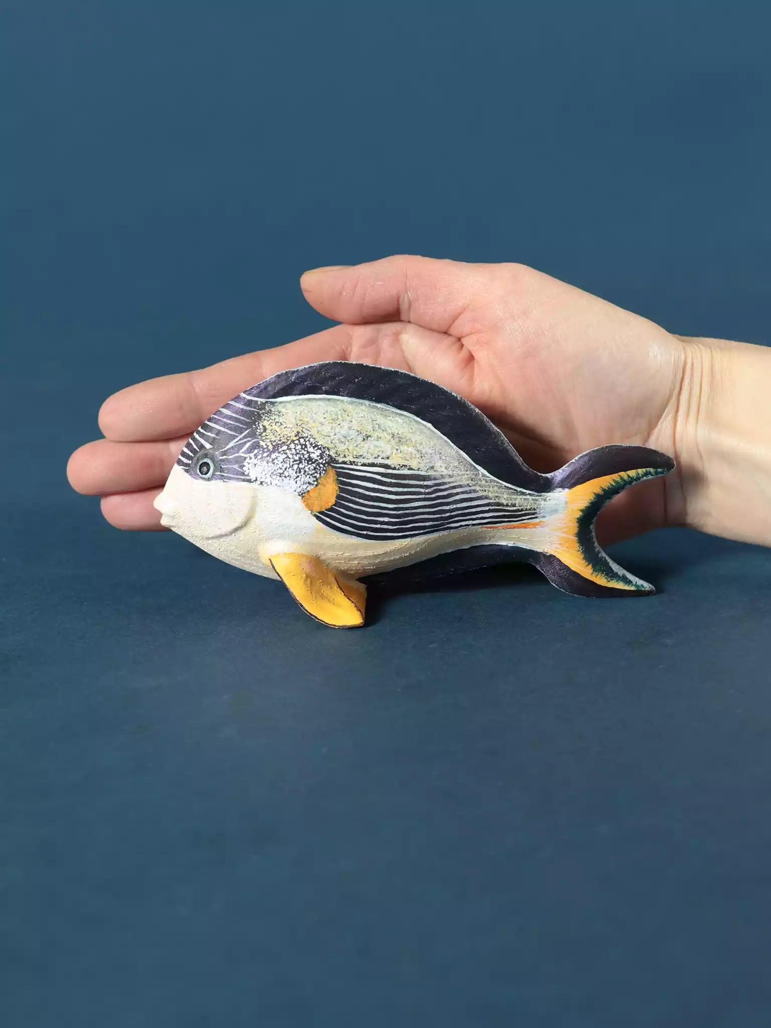 Handmade Wooden Fish - Sohal Surgeonfish Figurine - Noelino Toys