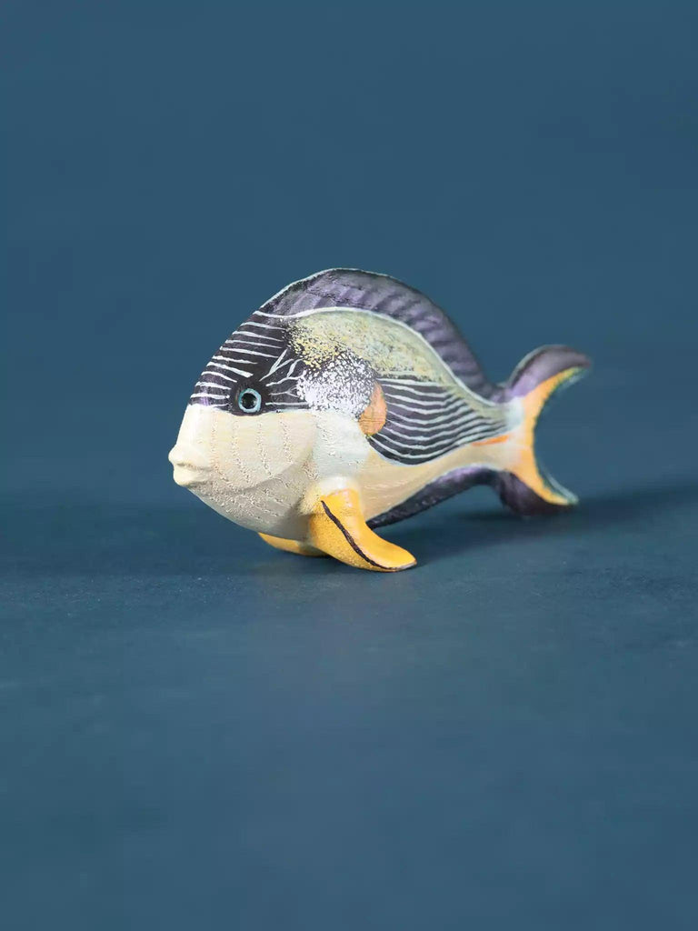Handmade Wooden Fish - Sohal Surgeonfish Figurine - Noelino Toys