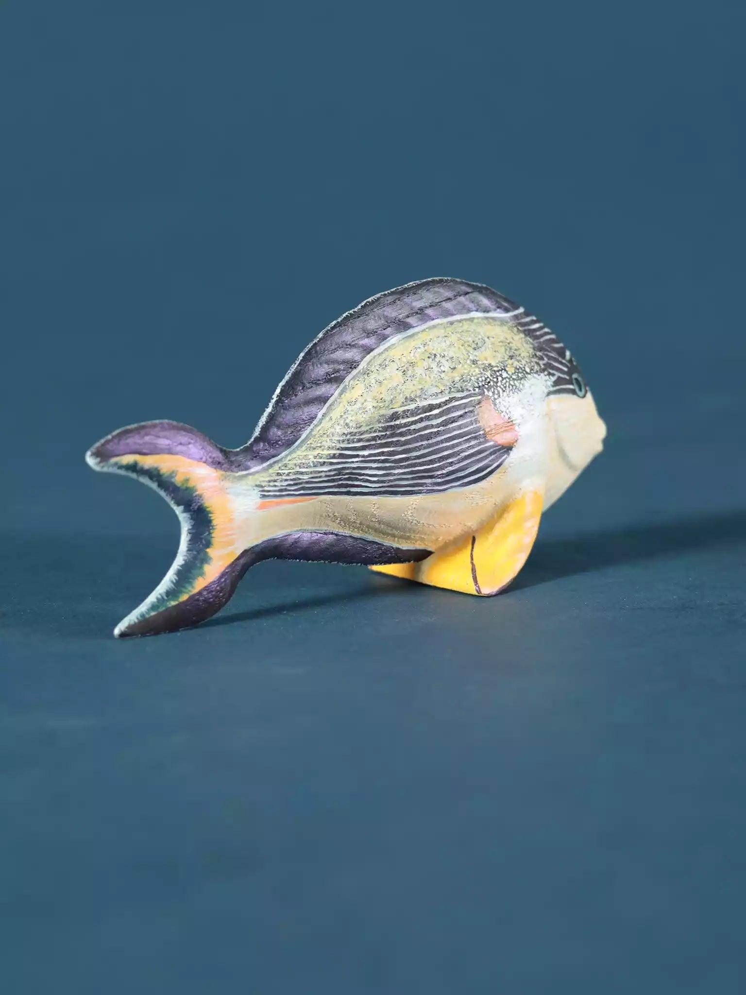 Handmade Wooden Fish - Sohal Surgeonfish Figurine - Noelino Toys