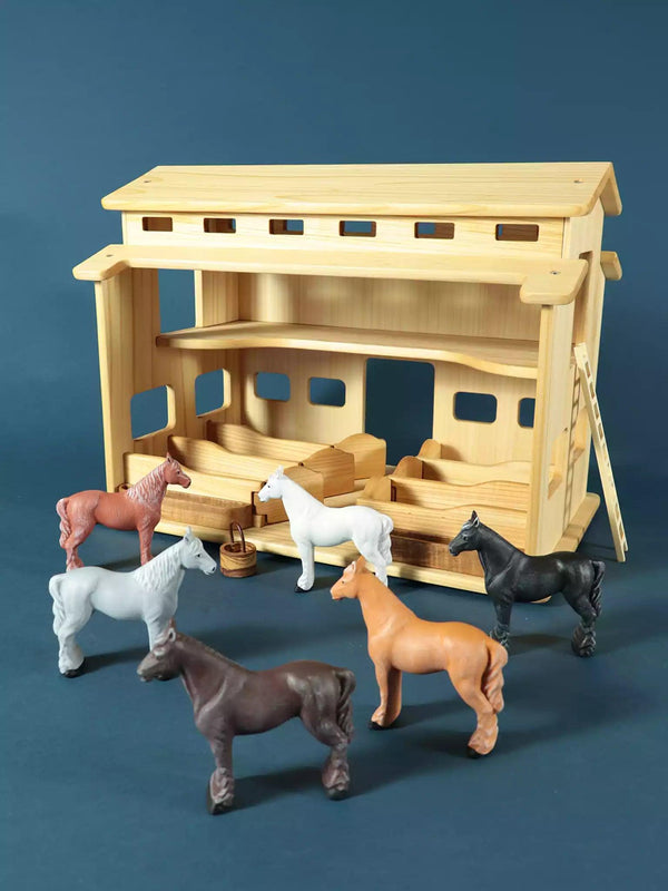 Handmade Wooden Stable - Shepherd - Noelino Toys