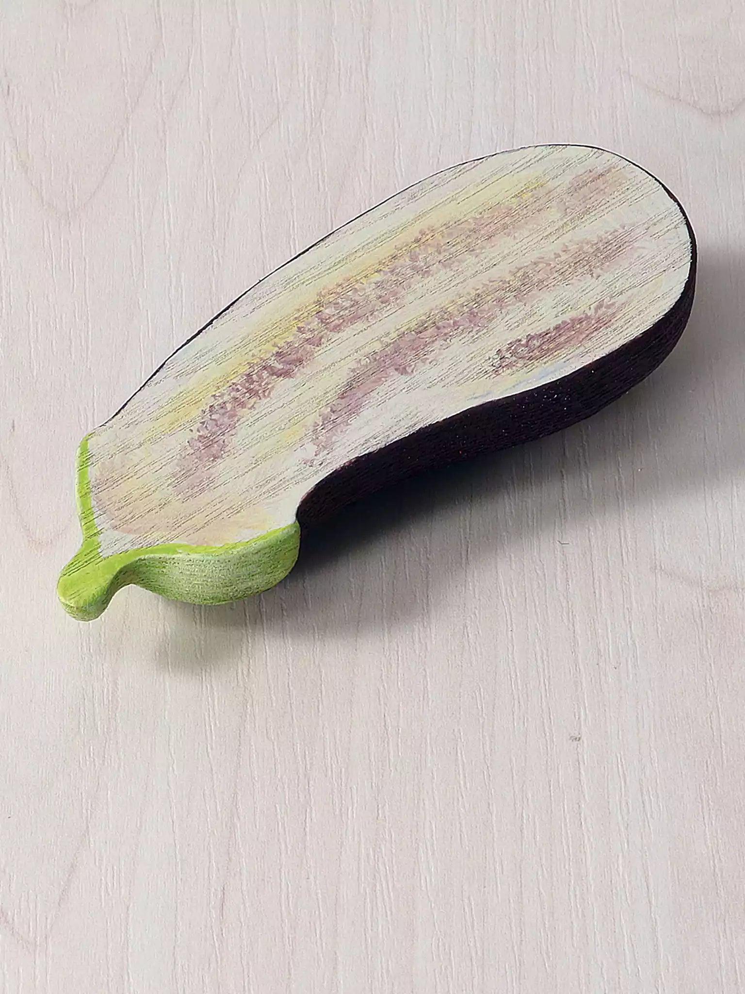 Sliced Eggplant Wooden Toy - Noelino Toys