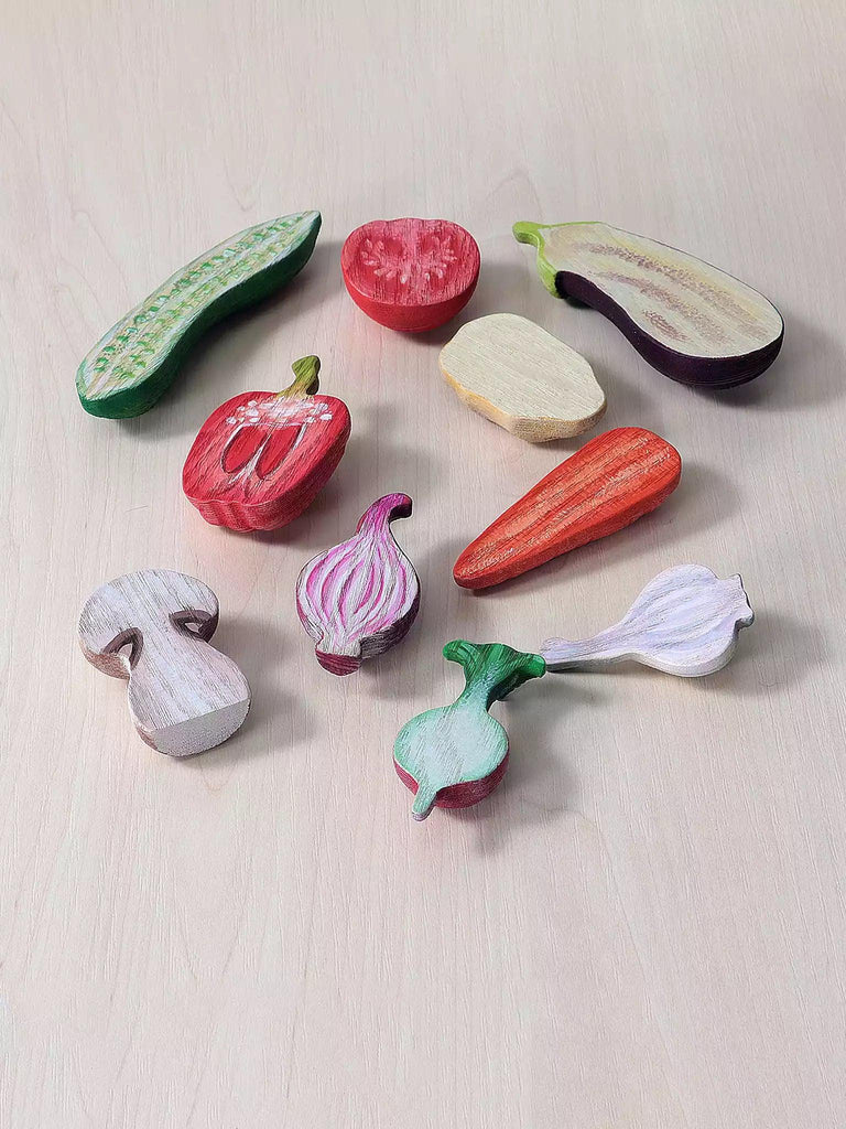 Sliced Eggplant Wooden Toy - Noelino Toys