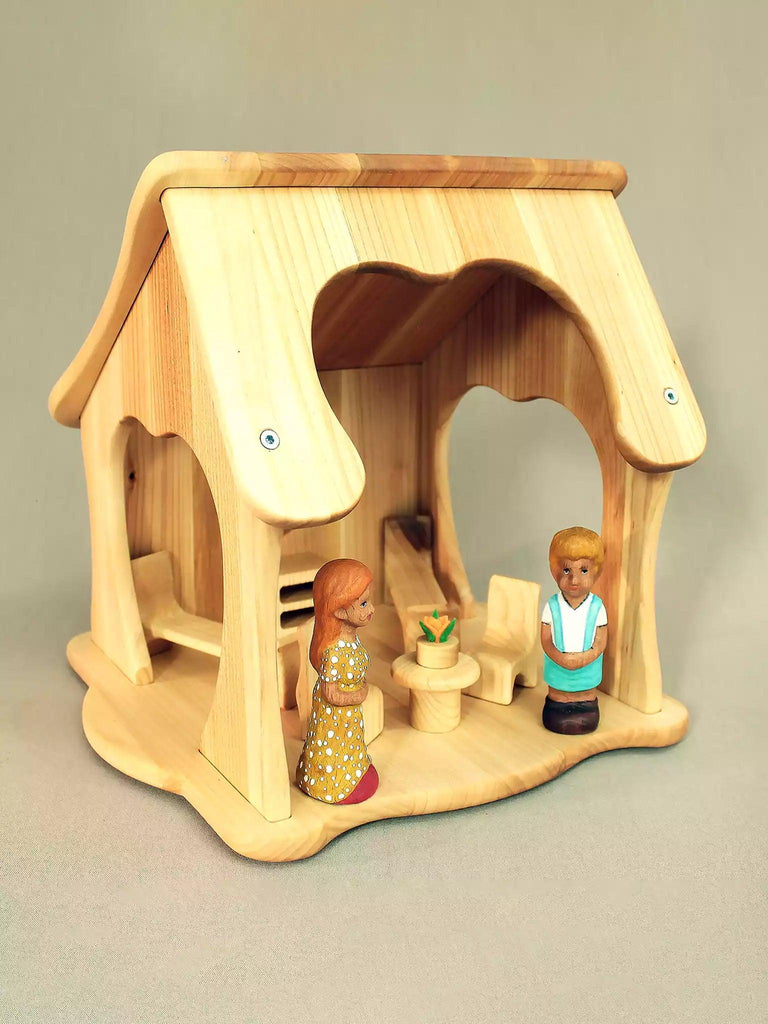 Solid Wood Dollhouse - Tulipheart - Noelino Toys