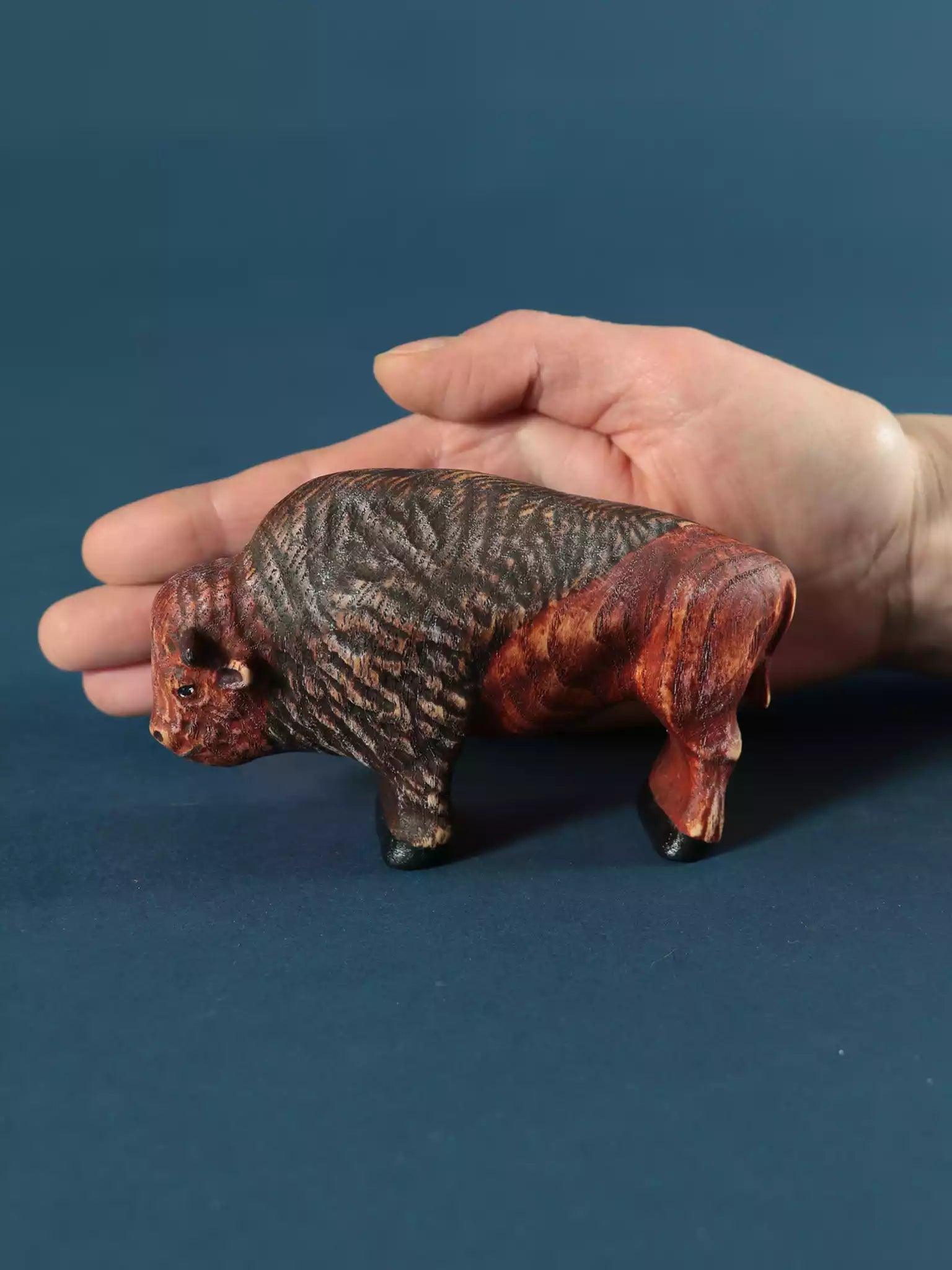 Wooden Bison - Collectible Woodland Animals - Noelino Toys