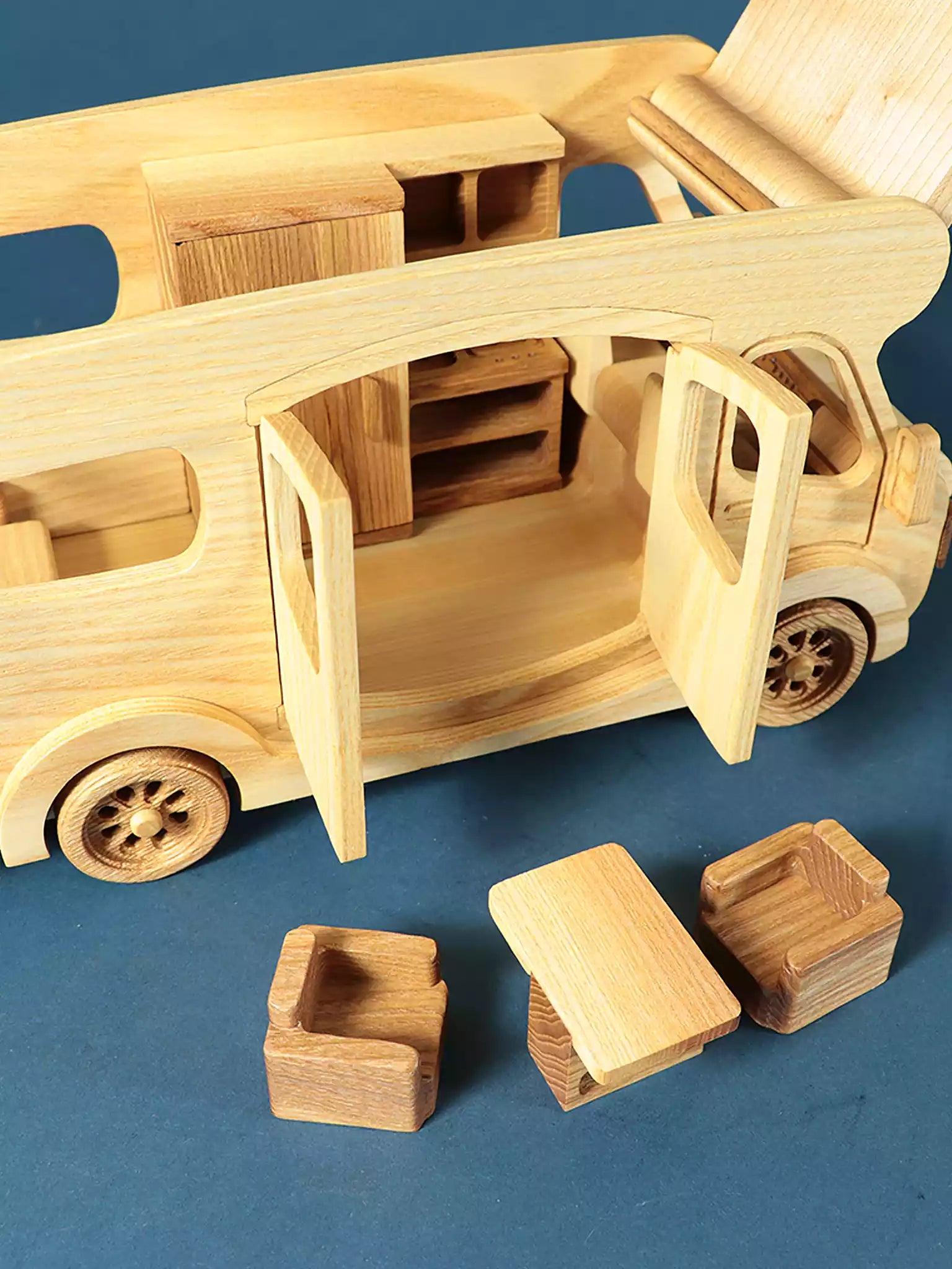 Wooden Camper Van - Motorhome with Furniture - Noelino Toys