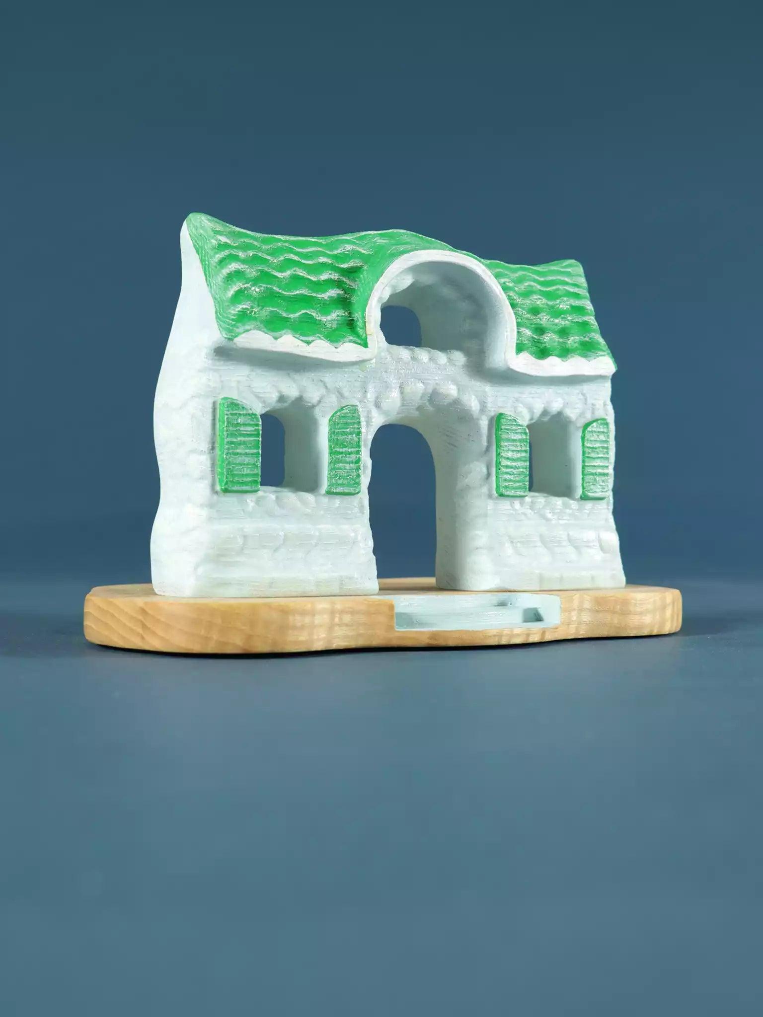 Fantasy wooden dollhouse cottage natural finish

