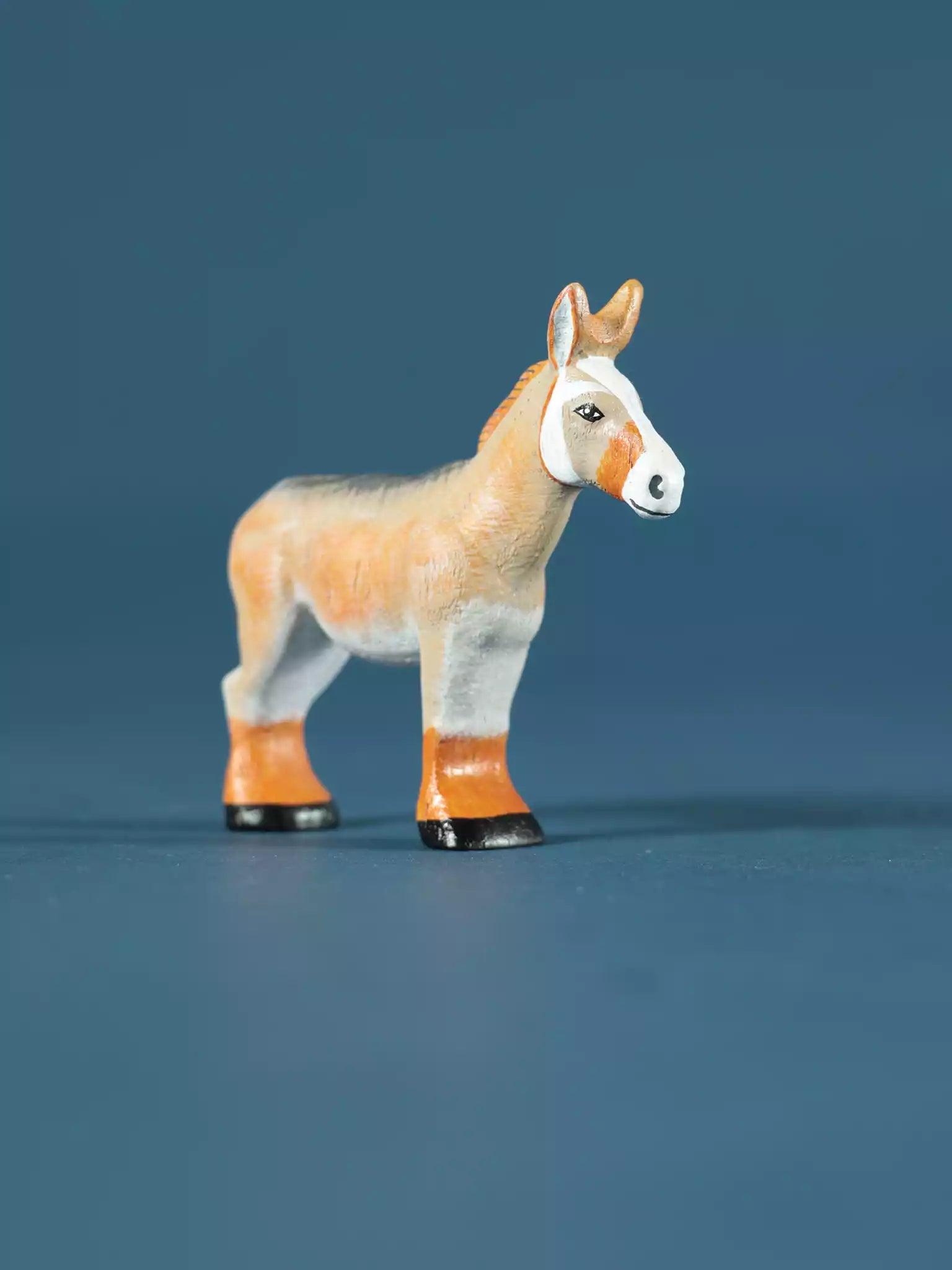 Wooden Donkey Collectible Toy Figurine - Noelino Toys
