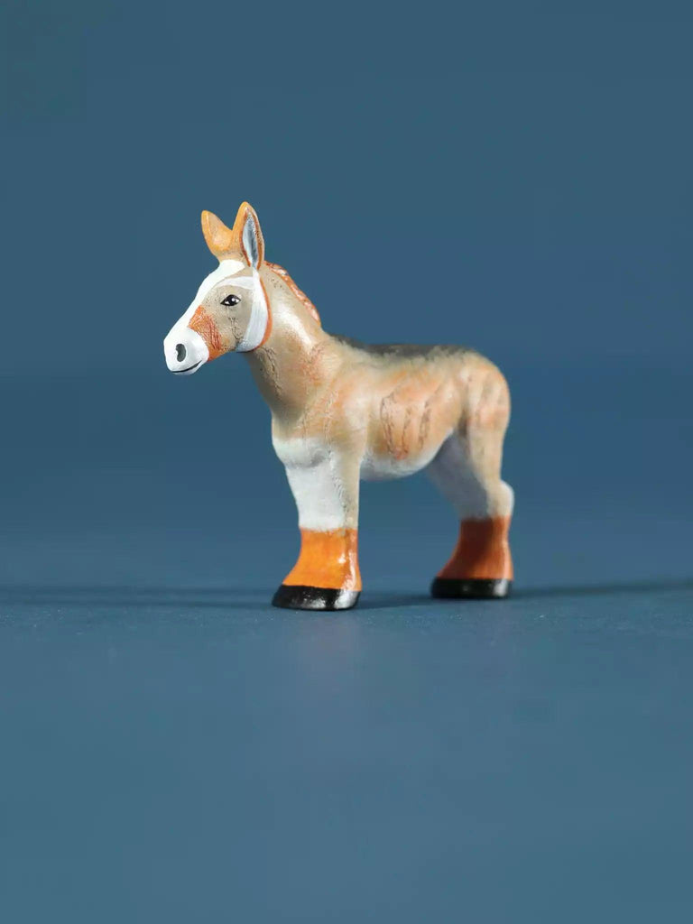 Wooden Donkey Collectible Toy Figurine - Noelino Toys