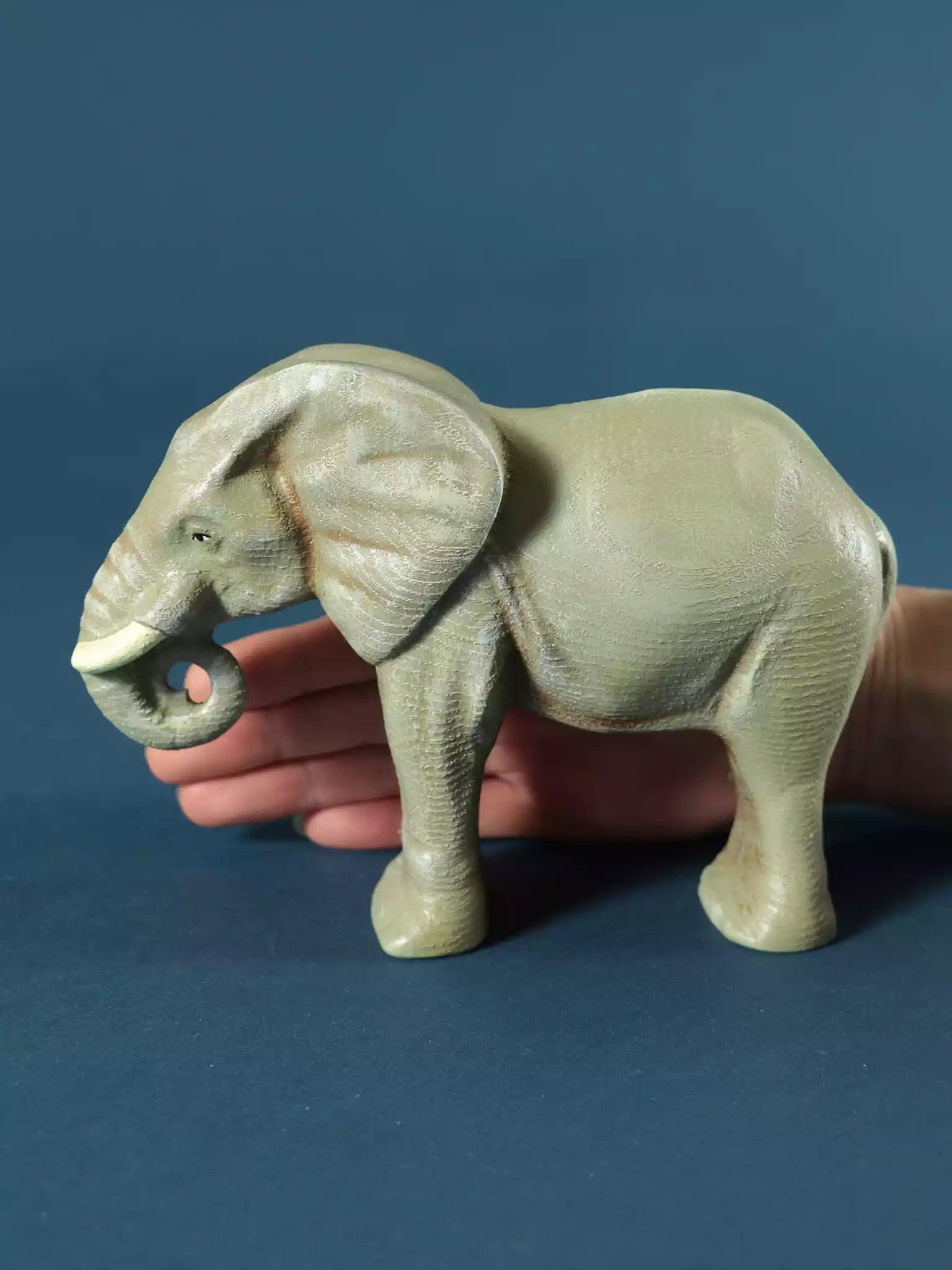 Wooden Elephant - Collectible Safari Animals - Noelino Toys