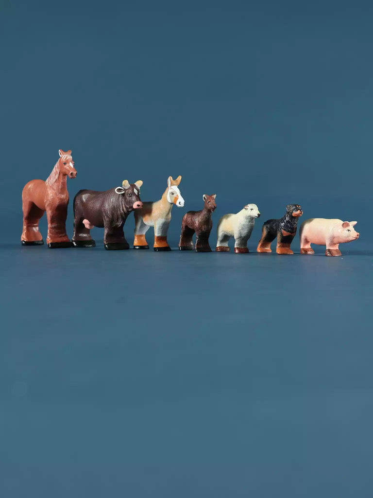 Wooden Farm Animals - Collectible Toy Set - Noelino Toys