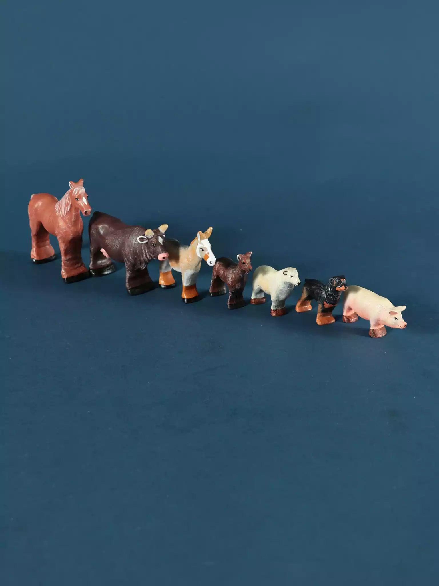 Wooden Farm Animals - Collectible Toy Set - Noelino Toys