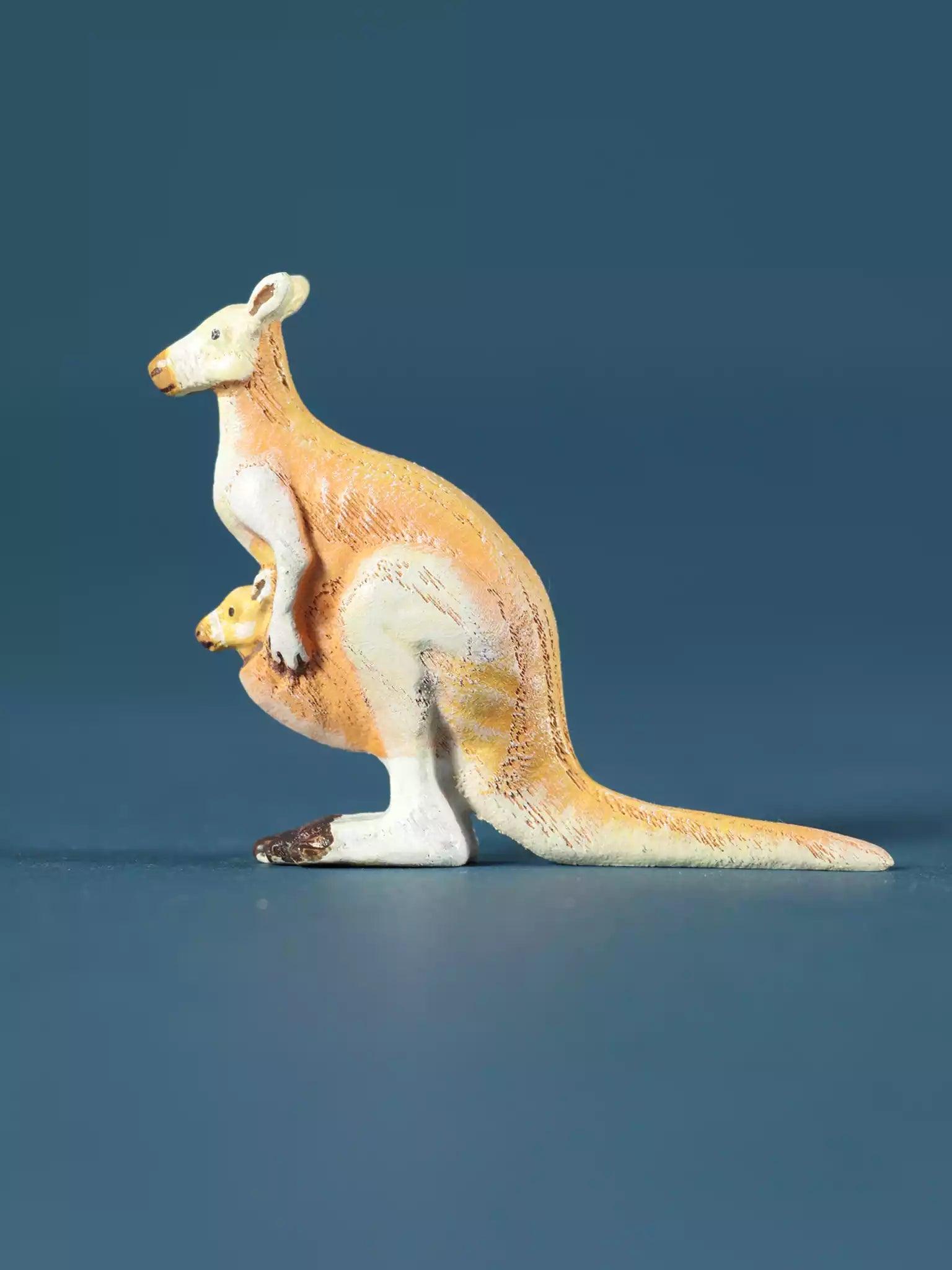 Wooden Kangaroo - Collectible Wild Animals - Noelino Toys